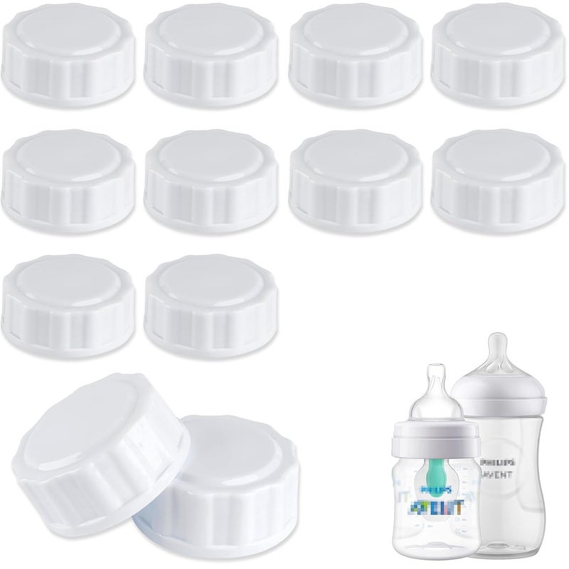 EESC2Y (12-PCs) Travel Bottle Caps Compatible with Avent Bottles, Bottle Lids Replacement White - Image 1